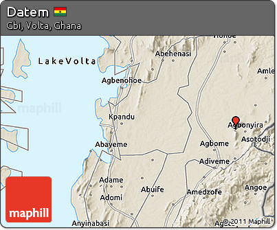 Shaded Relief 3D Map of Datem
