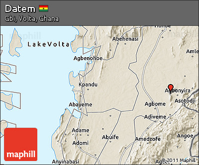 Shaded Relief 3D Map of Datem