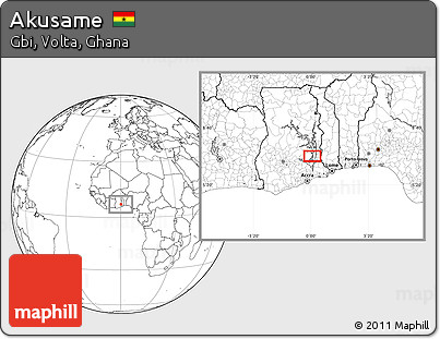 Blank Location Map of Akusame