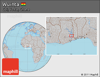 Gray Location Map of Wuinta