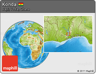 Physical Location Map of Konda