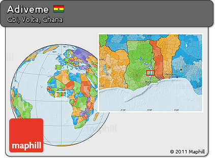 Political Location Map of Adiveme