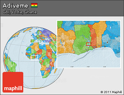 Political Location Map of Adiveme