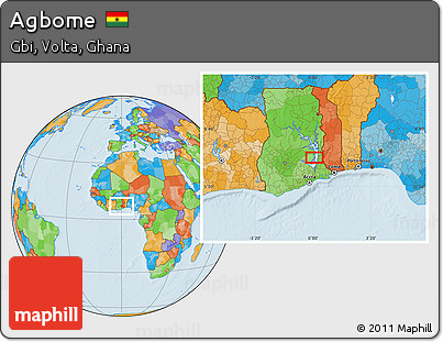Political Location Map of Agbome