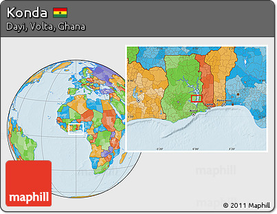 Political Location Map of Konda