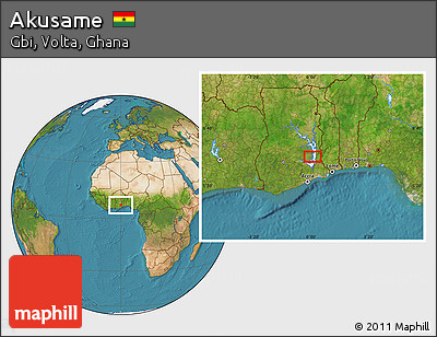 Satellite Location Map of Akusame