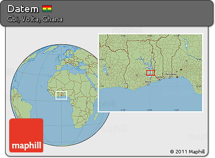 Savanna Style Location Map of Datem