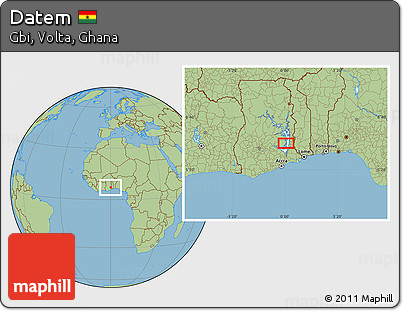 Savanna Style Location Map of Datem