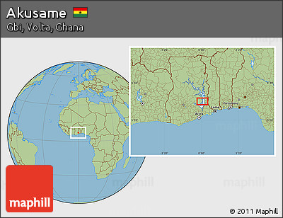 Savanna Style Location Map of Akusame