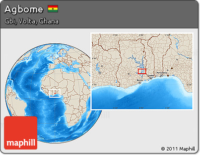 Shaded Relief Location Map of Agbome