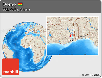 Shaded Relief Location Map of Deme