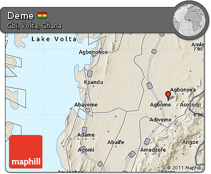 Shaded Relief Map of Deme