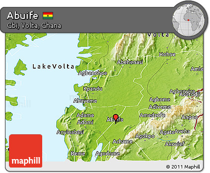 Physical Panoramic Map of Abuife