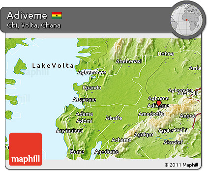 Physical Panoramic Map of Adiveme