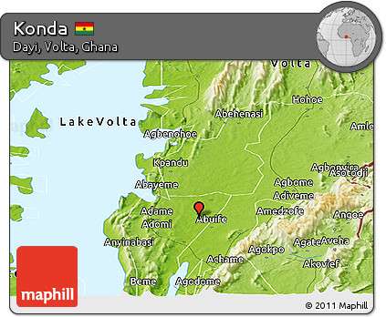 Physical Panoramic Map of Konda