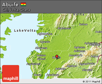 Physical Panoramic Map of Abuife
