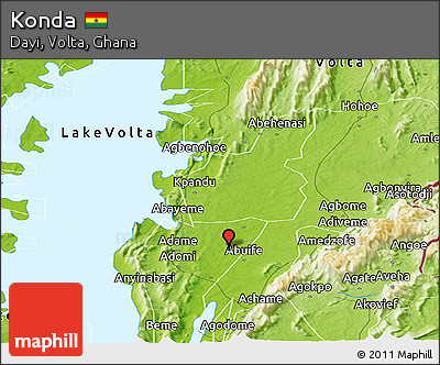 Physical Panoramic Map of Konda