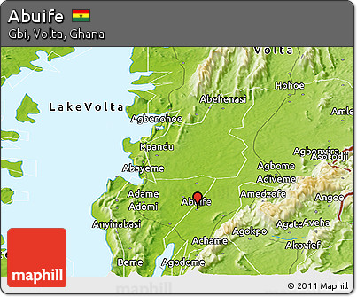Physical Panoramic Map of Abuife