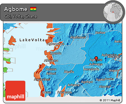 Political Panoramic Map of Agbome