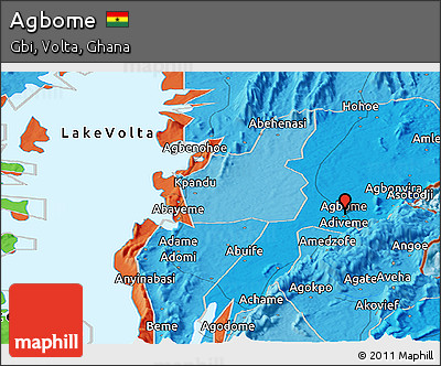 Political Panoramic Map of Agbome