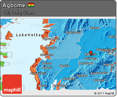 Political Panoramic Map of Agbome