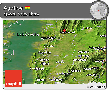 Satellite Panoramic Map of Agohoe