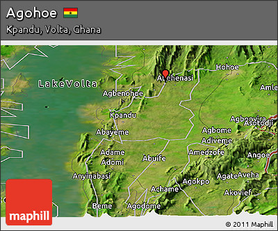 Satellite Panoramic Map of Agohoe