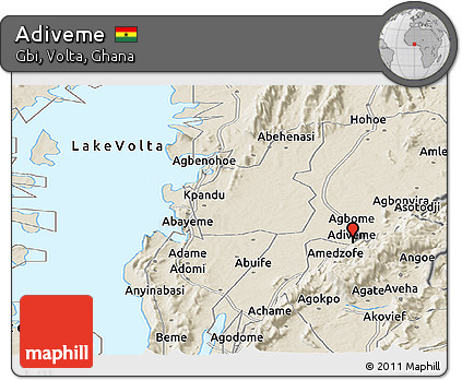 Shaded Relief Panoramic Map of Adiveme