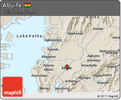 Shaded Relief Panoramic Map of Abuife