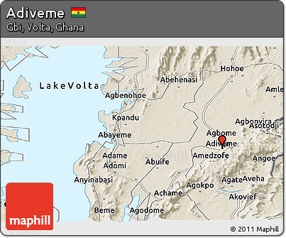 Shaded Relief Panoramic Map of Adiveme