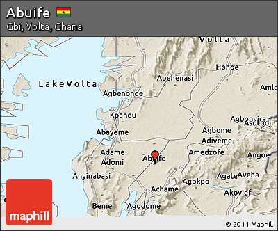 Shaded Relief Panoramic Map of Abuife
