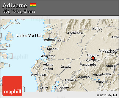 Shaded Relief Panoramic Map of Adiveme