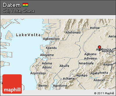 Shaded Relief Panoramic Map of Datem