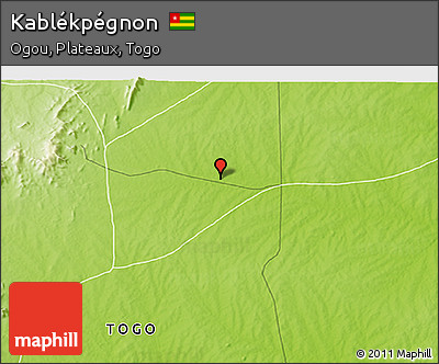 Physical 3D Map of Kablékpégnon