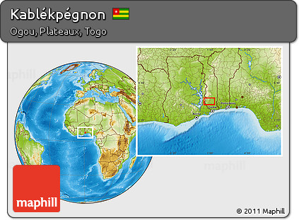 Physical Location Map of Kablékpégnon