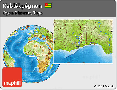 Physical Location Map of Kablékpégnon