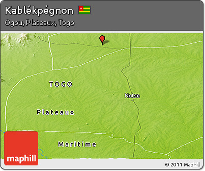 Physical Panoramic Map of Kablékpégnon