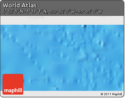 Shaded Relief 3D Map of the Area around 6° 59' 36" N, 100° 13' 29" W