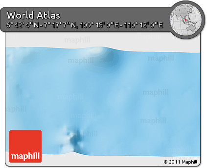 Physical 3D Map of the Area around 6° 59' 36" N, 109° 43' 29" E