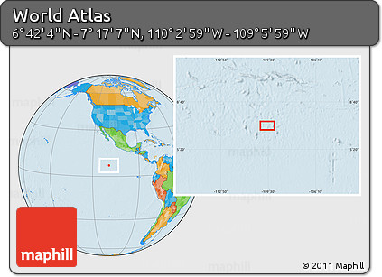 Political Location Map of the Area around 6° 59' 36" N, 109° 34' 29" W