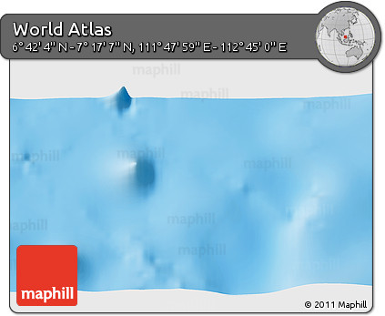 Physical 3D Map of the Area around 6° 59' 36" N, 112° 16' 30" E
