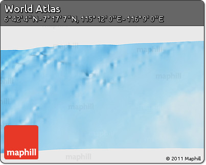 Physical 3D Map of the Area around 6° 59' 36" N, 115° 40' 30" E