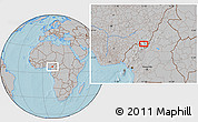 Gray Location Map of Jada, hill shading