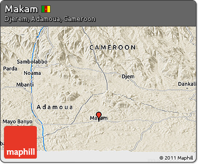 Shaded Relief Panoramic Map of Makam