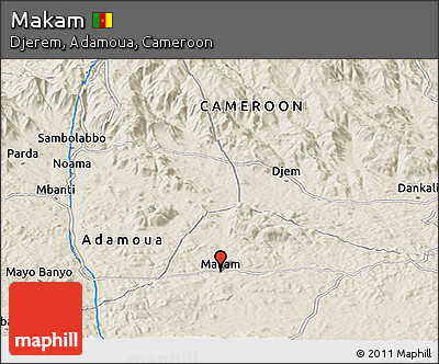 Shaded Relief Panoramic Map of Makam