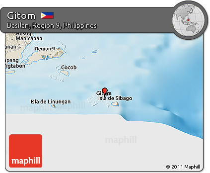 Shaded Relief Panoramic Map of Gitom