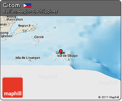 Shaded Relief Panoramic Map of Gitom