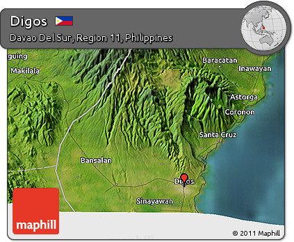 Satellite 3D Map of Digos