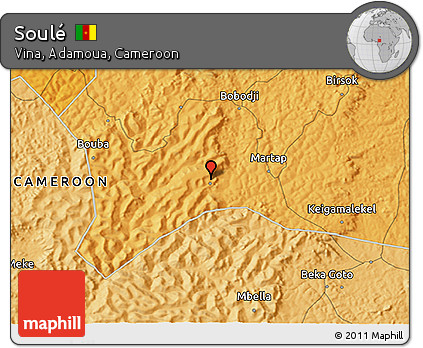 Political 3D Map of Soulé