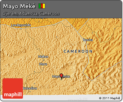 Political 3D Map of Mayo Méké